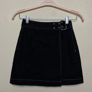 Topshop Black Mini Skirt with Buckle Detail